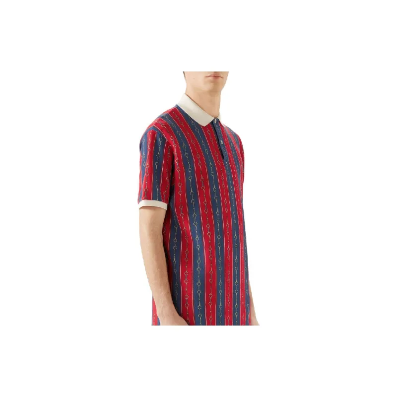 GUCCI Oversize Polo With Horsebit Chain Print-3