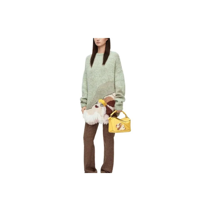 LOEWE SS23 Cashmere Sweaters Unisex Fennel Green-2