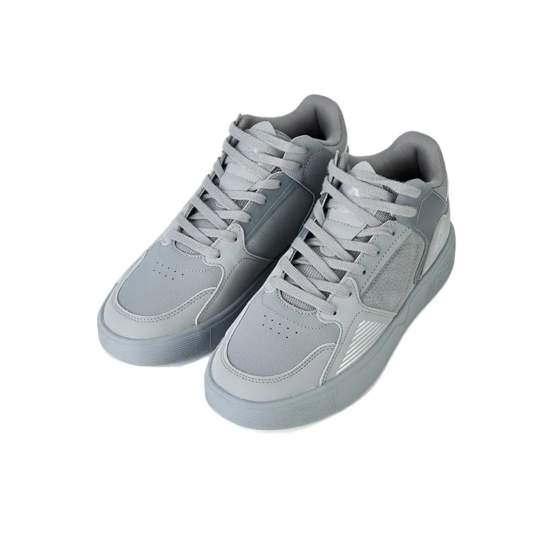 PEAK Lightweight Large Triangle 1.0 Anti Slip Wear Resistant Mid Top Skateboard Shoes Men's Silver Gray-5