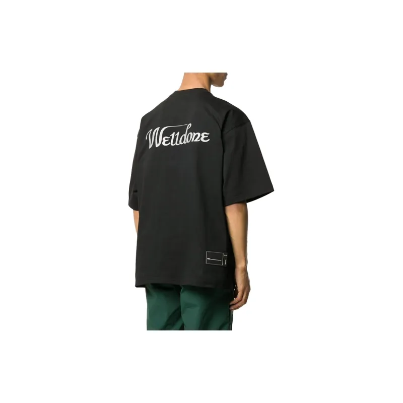 WE11DONE Logo Print Oversized T shirt-3