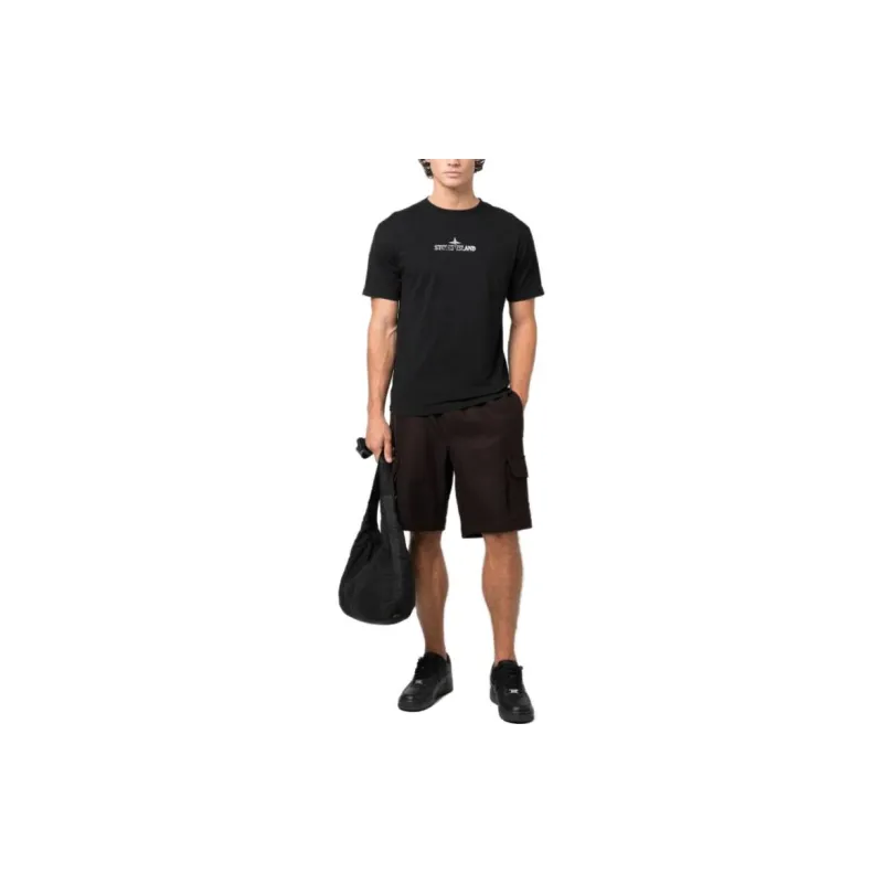 STONE ISLAND Logo print Cotton T shirt-3
