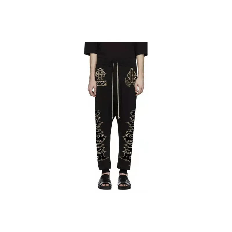 TCH Knitted Sweatpants Unisex Black Base Gold Logo-2