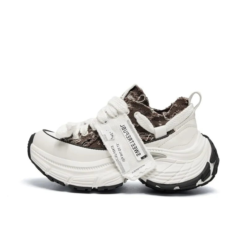 CHERYKALLY Wear Resistant Height Increasing Low Top Chunky Sneakers Women's-4