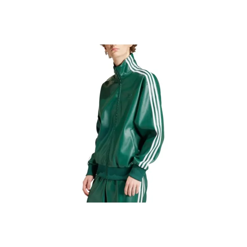 Adidas Firebird Adicolor Three Stripes Synthetic Fabric Loose Jacket Collegiate Green-1