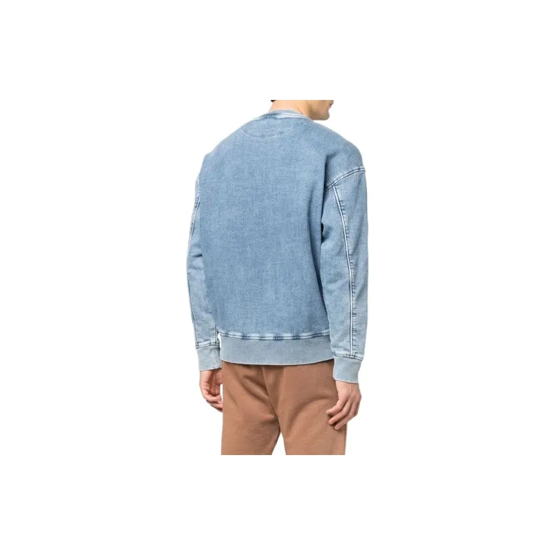 DIESEL D Krib Washed denim Sweatshirt-3