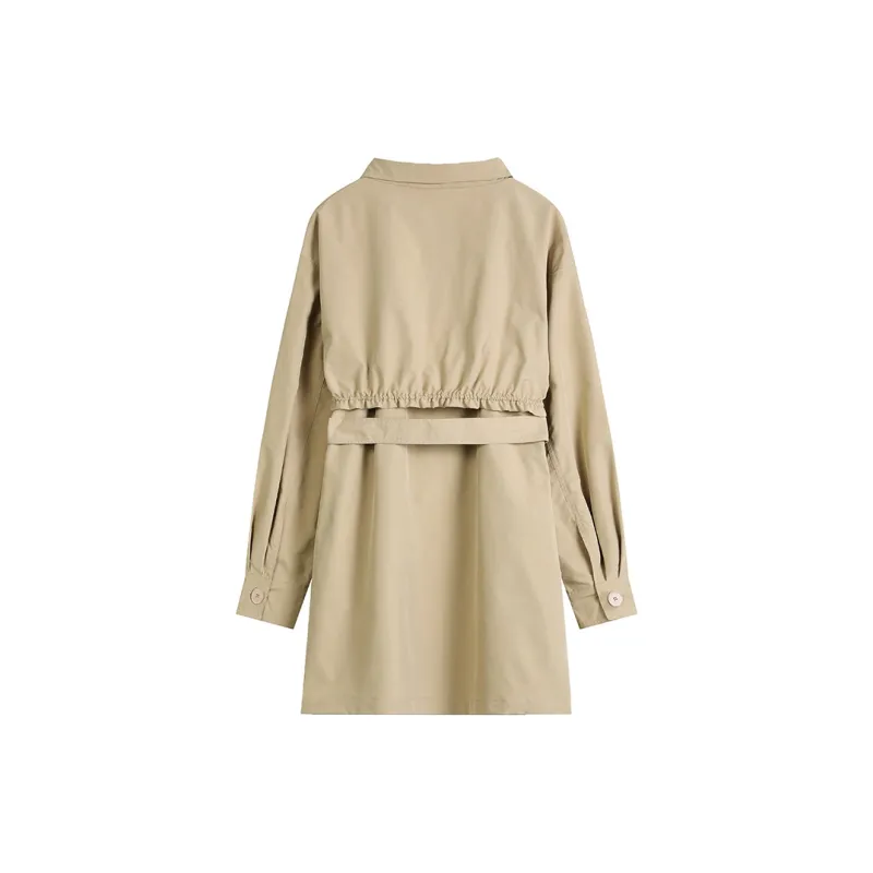 ELF SACK Cropped Coats Women's Wanderer Khaki-1