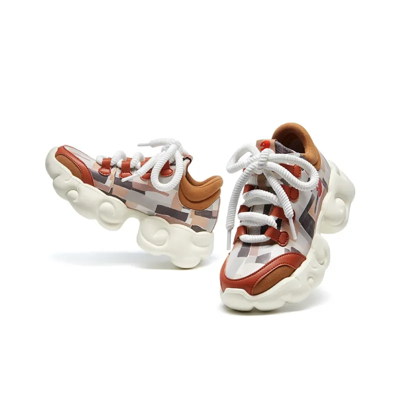 U.IN Painted Travel Cloud Collection Low Top Chunky Sneakers Women's-11