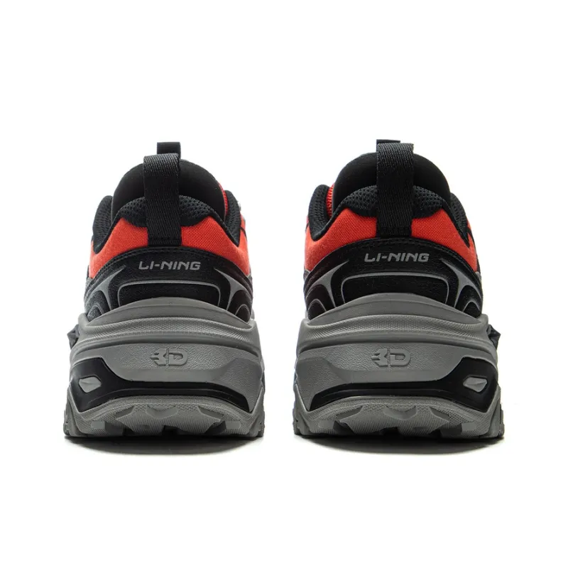 LiNing CF Su Chi 3 Anti Slip Wear Resistant Low Top Hiking Shoes Unisex Gray Orange-5