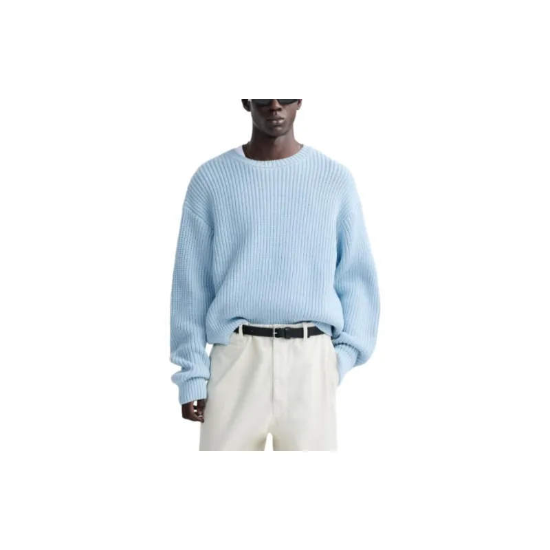 ZARA Sweaters Men Light Blue-2