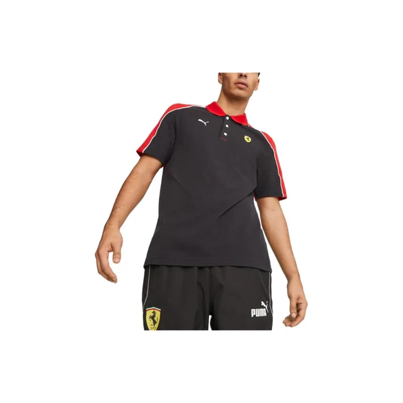 PUMA Polo Shirts Men Black Red-3
