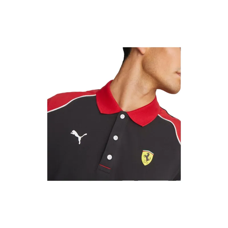 PUMA Polo Shirts Men Black Red-4