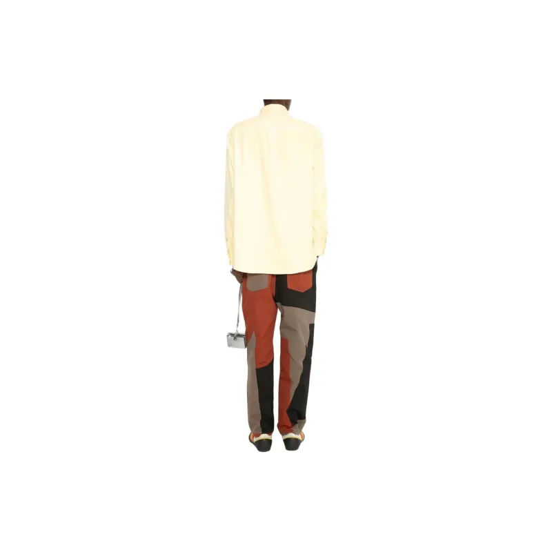JW Anderson FW22 Men Graphic Print Button-Up Shirt Yellow-3