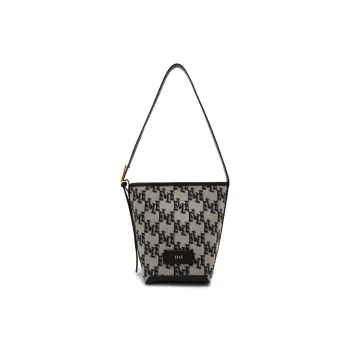 ELLE Fabric Multi Compartment With Leather Large Bucket Shoulder Bag Medium Size Women's Multicolor