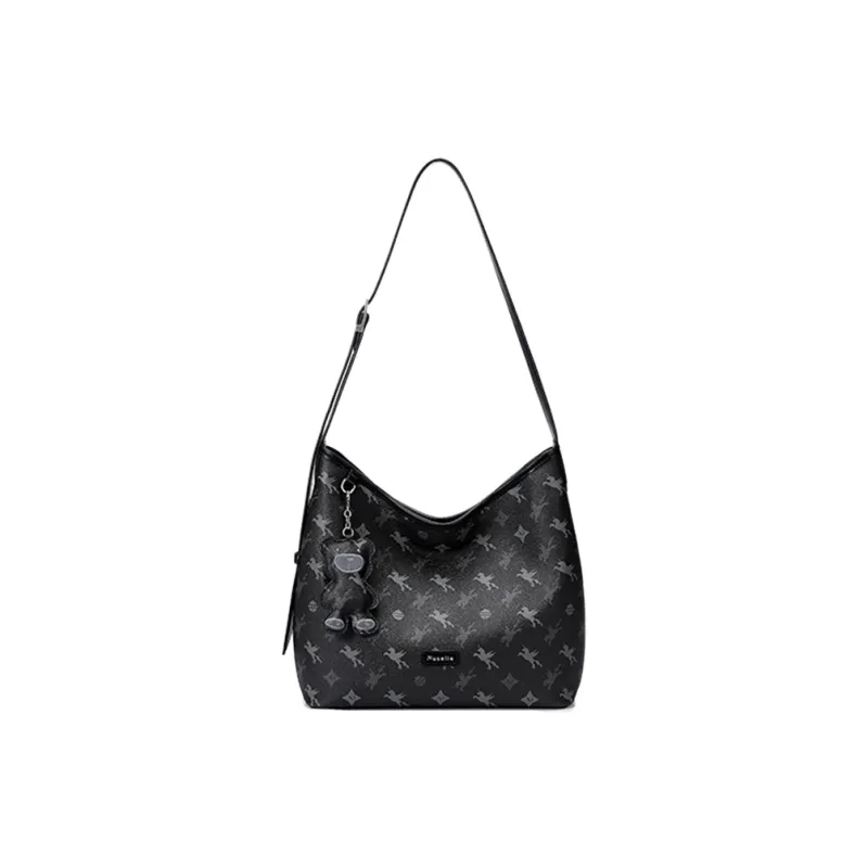 NUCELLE PVC Shoulder Bag, Commute HOBO Bag, Single Shoulder Crossbody Bucket Bag Tubas Women's Multicolor-11