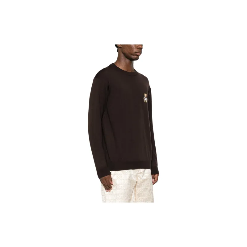 MOSCHINO Teddy Bear patch Virgin Wool Jumper-3
