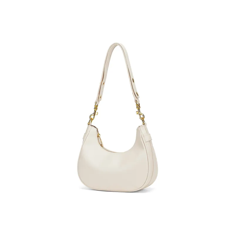 ST&SAT Synthetic Leather Shoulder Bag Crescent Bag Regular Women's Pearl White-1