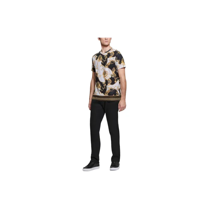 GUESS Eco Quattro G Gold Chain Tee T-Shirt Men's Black-1