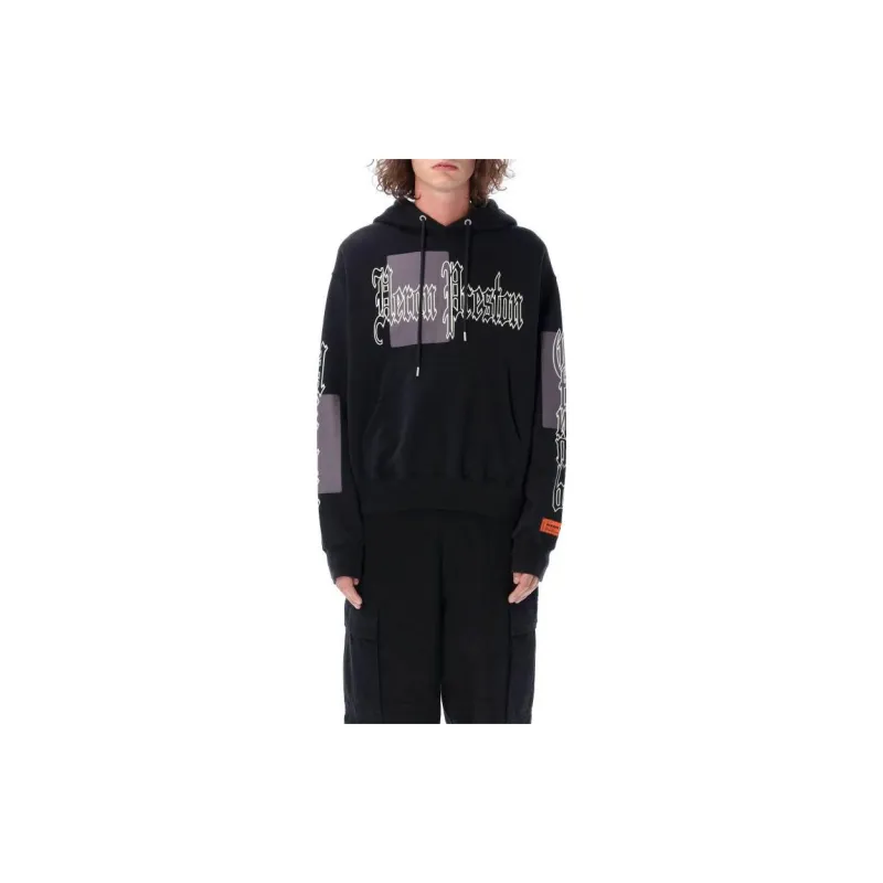 HERON PRESTON Logo-print Cotton Hoodie-2