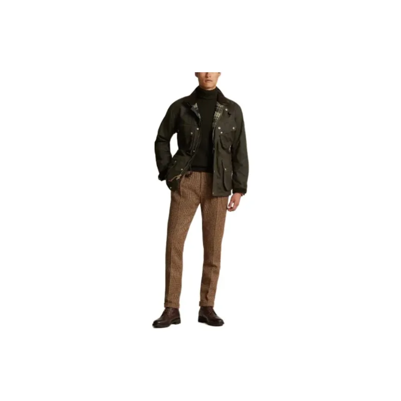 Polo Ralph Lauren SS24 Oilcloth Biker Jacket Jackets Coats Men's Army Green-1