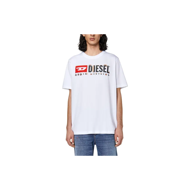 DIESEL Destroyed Logo Print T shirt-3