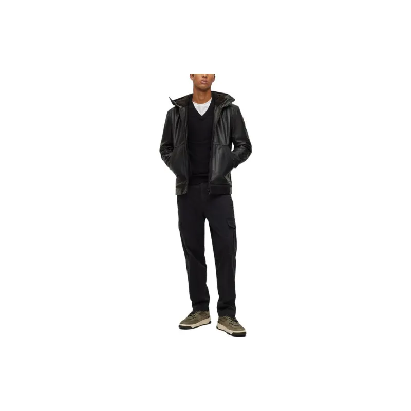 HUGO BOSS FW23 Leather Jacket Men's Black-4