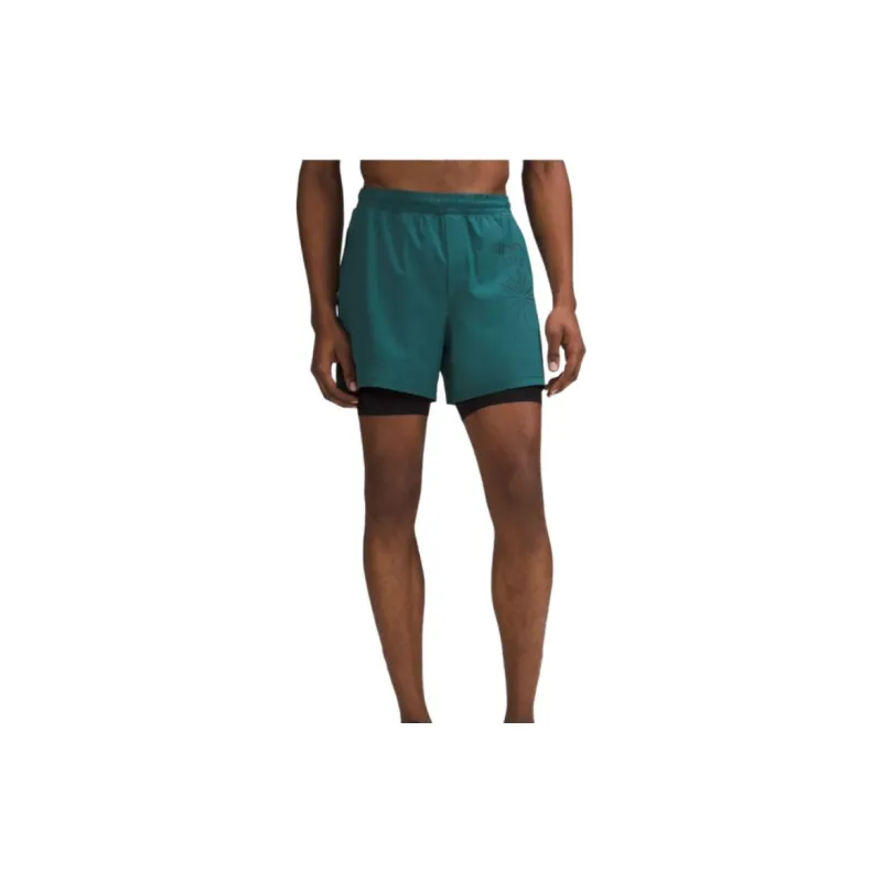 Lululemon Pace Breaker Sports Shorts Men Teal-4