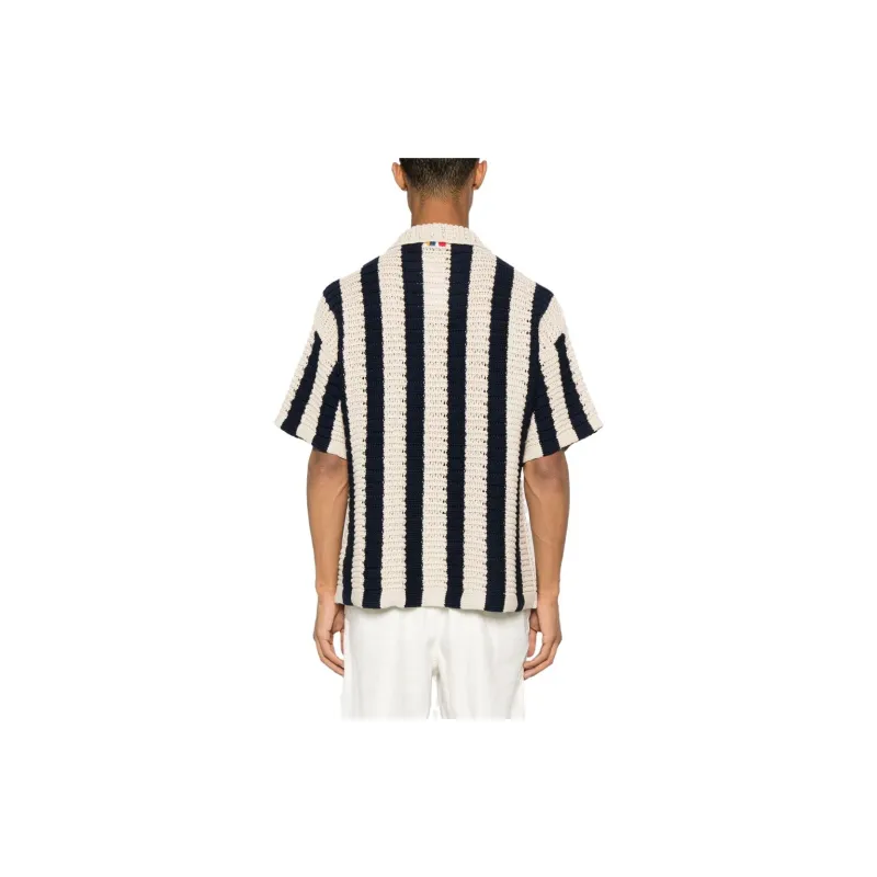 Orlebar Brown Thomas Stripe pattern Crochet Shirt-2