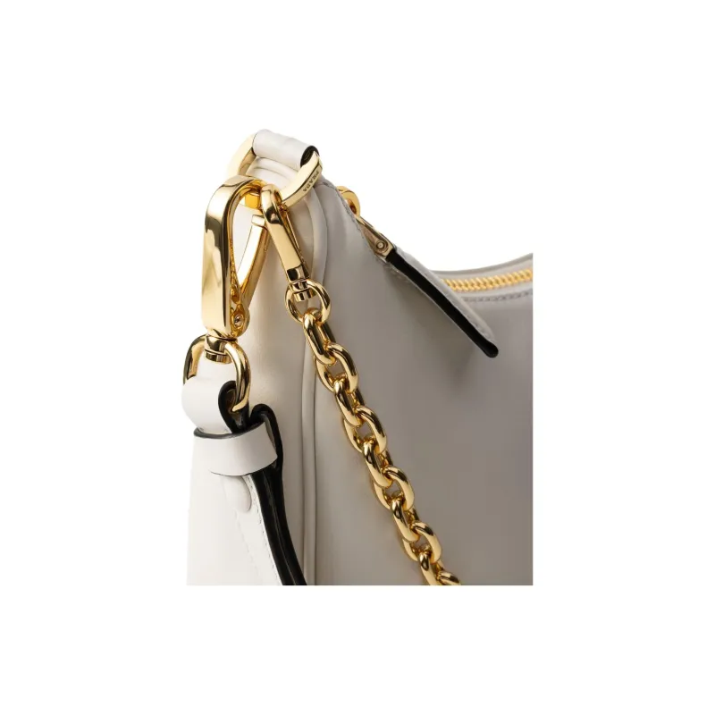 PRADA Re Edition Leather Crossbody Bag, Shoulder Bag Women's White-4