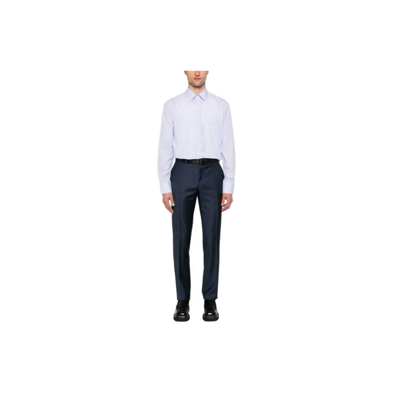 Canali Checked Slim-fit Wool Chinos-1
