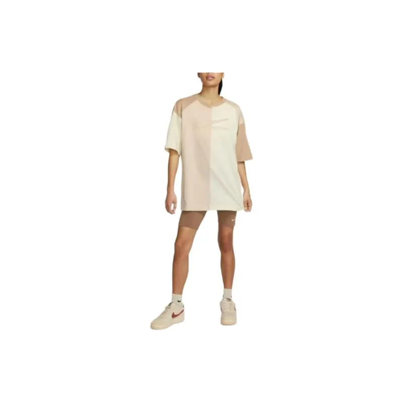 Nike Casual Sportswear Unisex Set Beige Top+Black Shorts-2