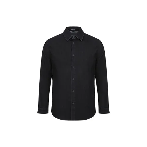 URBAN REVIVO Shirts Men Navy Blue