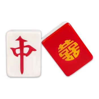 SHENGYU Hand Crafted Mahjong Tiles China Red Celebration Double Happiness Board Games