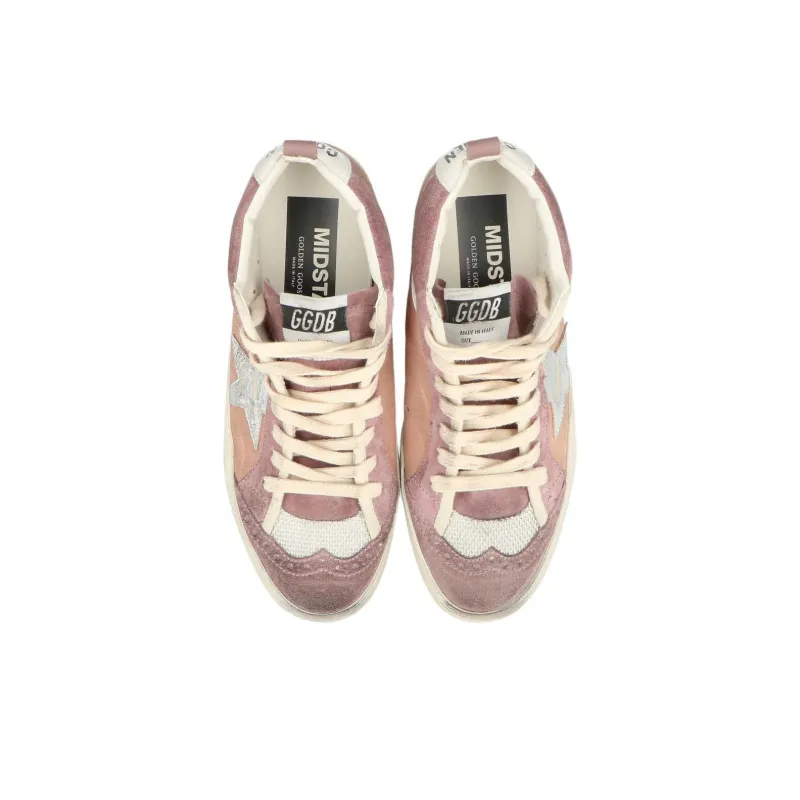 Golden Goose Mid Star Mid Top Skateboard Shoes Women's Pink-4