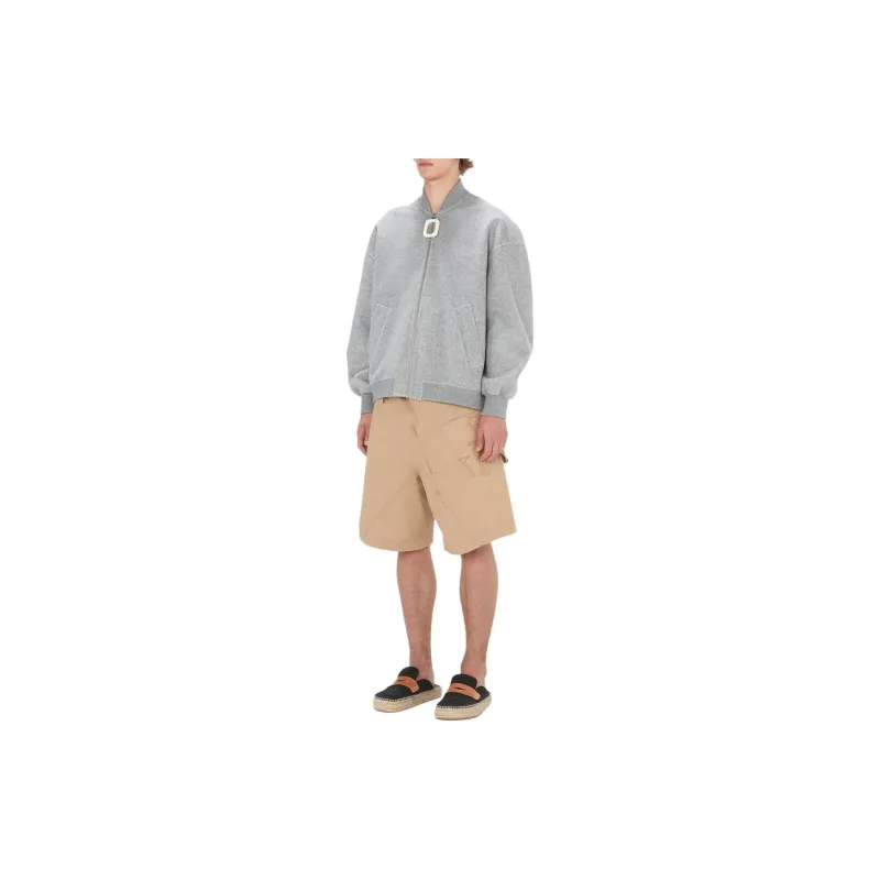 JW Anderson Oversized Wool Bomber Jacket With Logo Patch-3