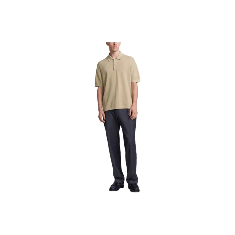 DIOR Beige Cotton And Silk Piqué Polo Shirt Men's Beige-2