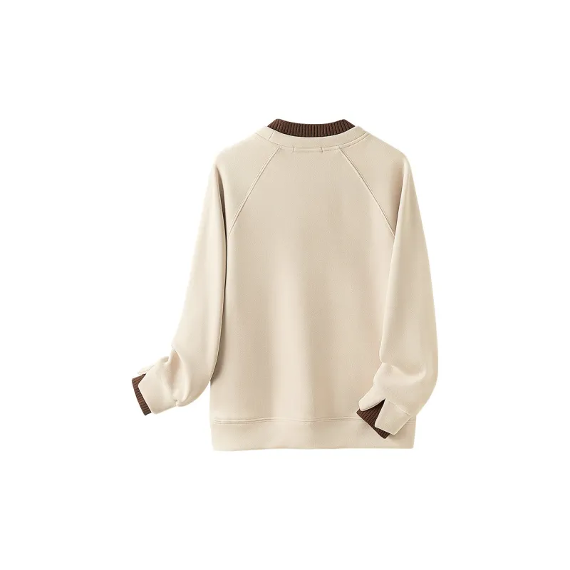Cypress House Sweatshirt Women's Beige & Dark Coffee-1