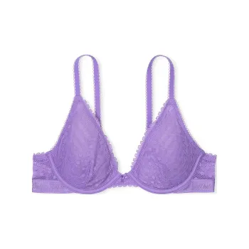 Victoria's Secret PINK WINK Unlined Plunge Bra / Wysteria Purple Bra Women's Wisteria Purple