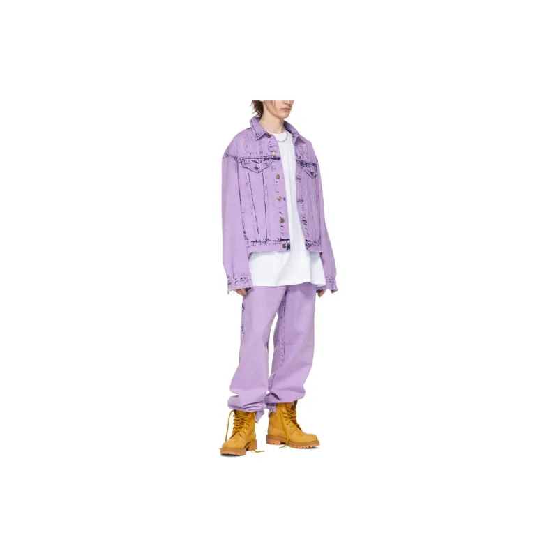 Drew House Letter Logo Series Denim Jackets Men Purple-1