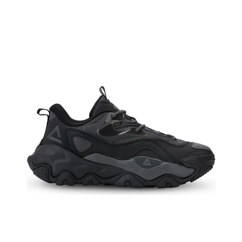 PEAK Tai Ji2.0 Er Pu Cushioning Balance Height Increasing Low Top Casual Shoes Men's All Black-1