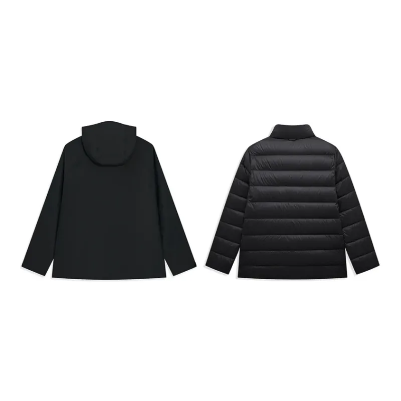 XTEP Wing Water Resistant Windproof Breathable Lightweight Windbreaker Jacket Unisex Jet Black-1