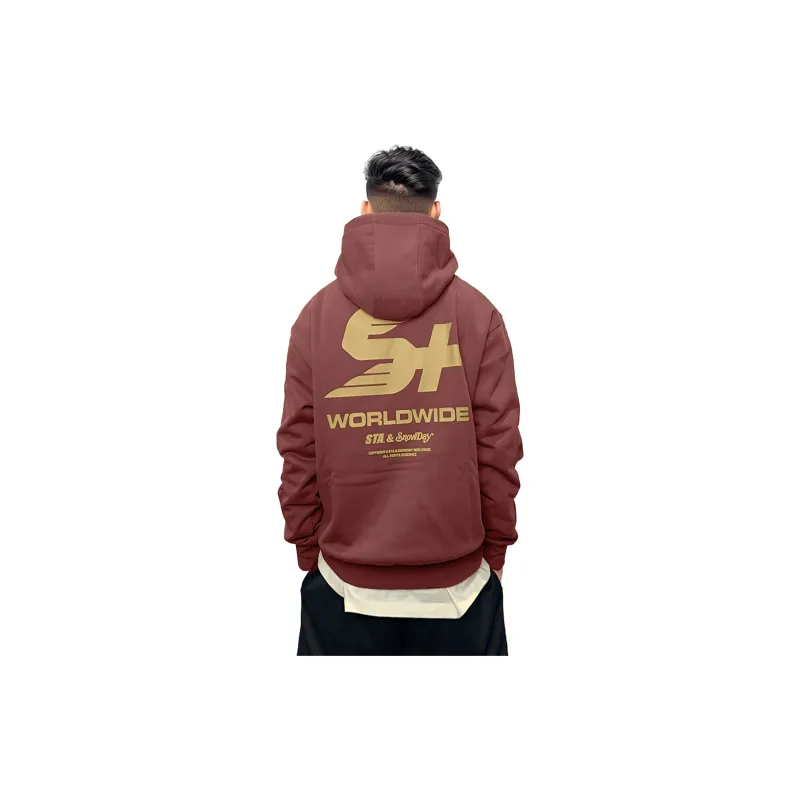Snowday STA Collaboration Double S Box Logo Collection Sweatshirt Unisex Burgundy-2
