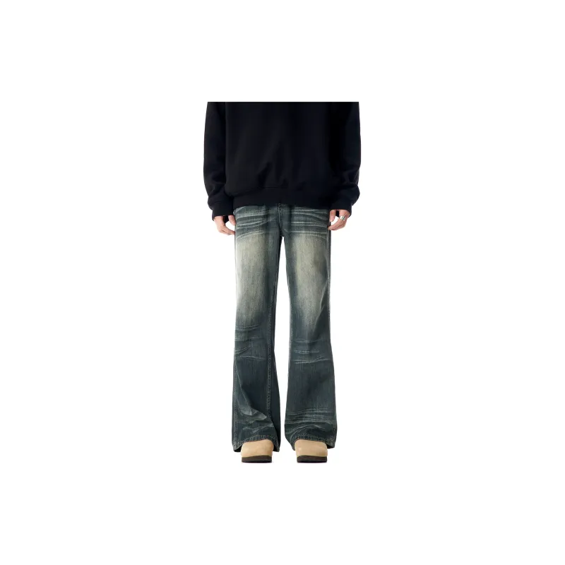 RENBEN American Luxury Streetwear Men's Pants Summer Jeans Unisex Vintage Blue-2