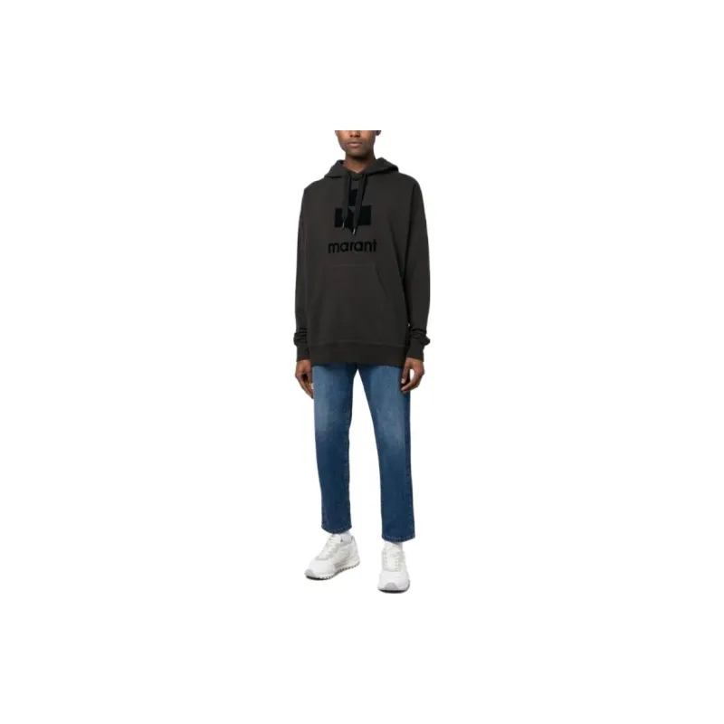 ISABEL MARANT Miley Logo Printed Drawstring Hoodie-1