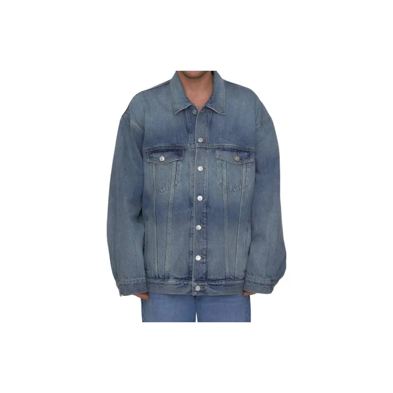 Balenciaga Oversized Political Campaign Logo Denim Jacket-4