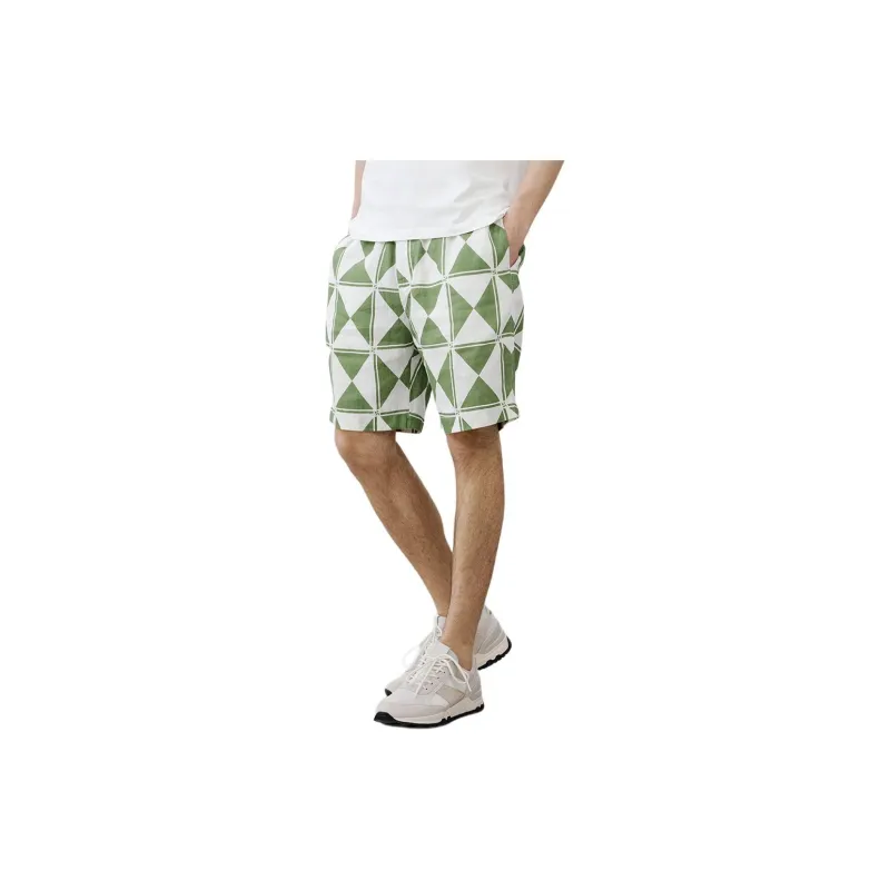 MARC OPOLO Casual Shorts Men's Green Geometric Floral-4