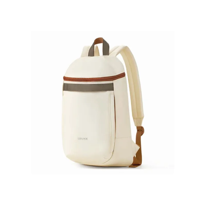 MR.ACE HOMME Nylon Backpack Medium Size Unisex Mist White/Earth Brown/Night Black-1