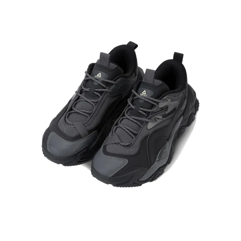 PEAK Tai Ji2.0 Er Pu Cushioning Balance Height Increasing Low Top Casual Shoes Men's All Black-4