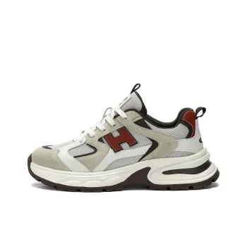 JEEP SPIRIT Anti Slip Wear Resistant Breathable Lightweight Height Increasing Low Top Chunky Sneakers Men's Time Gray