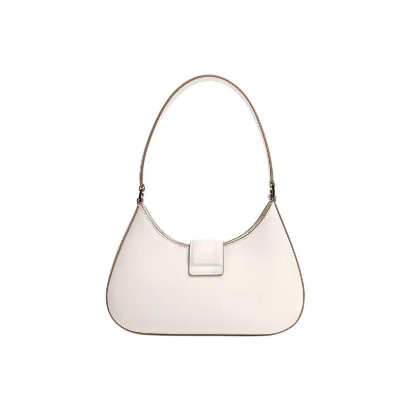DILAKS Cow Leather Handbag, Shoulder Bag Women's Milkshake White/Chocolate/Black-7