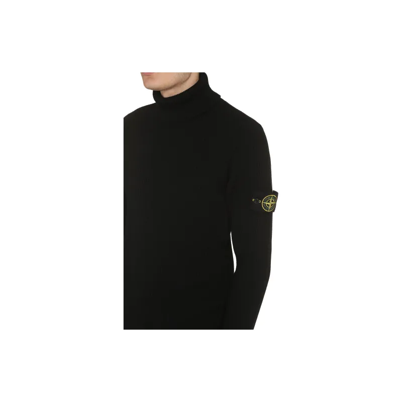 STONE ISLAND Compass Patch Roll Neck Knitted Jumper-6